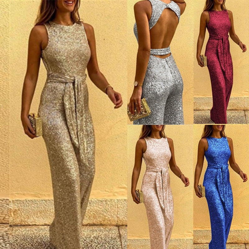 Női csillogó overál elegáns, kényelmes, bulira való, előnyös szabású, esti alkalomra készült feltűnő viselet