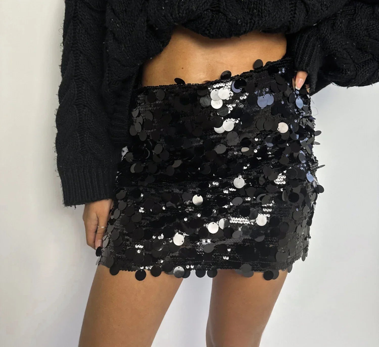 Women’s Sequin Mini Skirt High Waist Fully Lined Glitter Party Skirt for Glamorous Evening and Trendy Casual Outfits