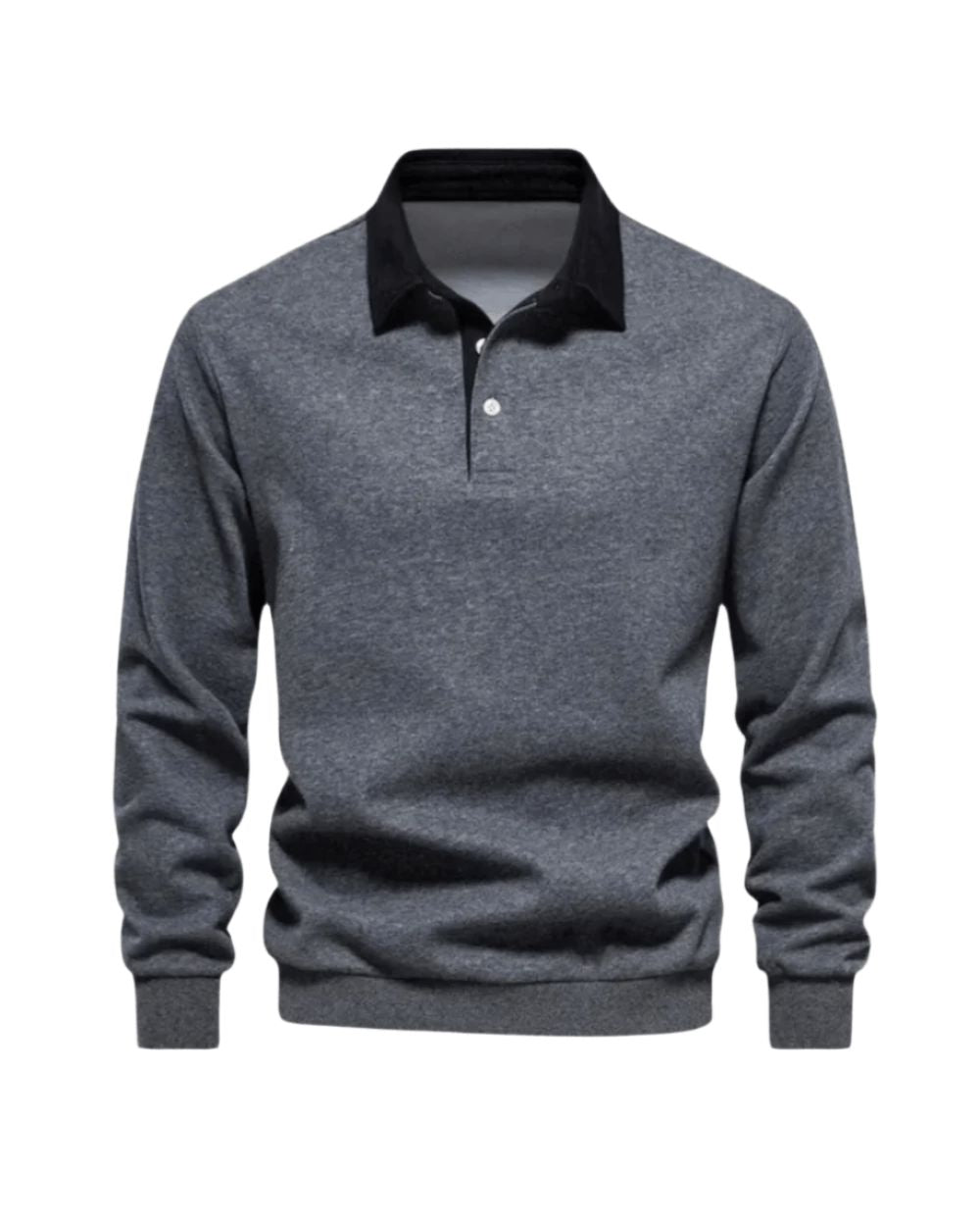 Polo pour homme à manches longues – Haut décontracté et doux pour les week-ends