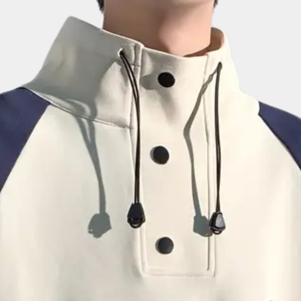 Sweatshirt de Homem com Estampa e Gola Alta