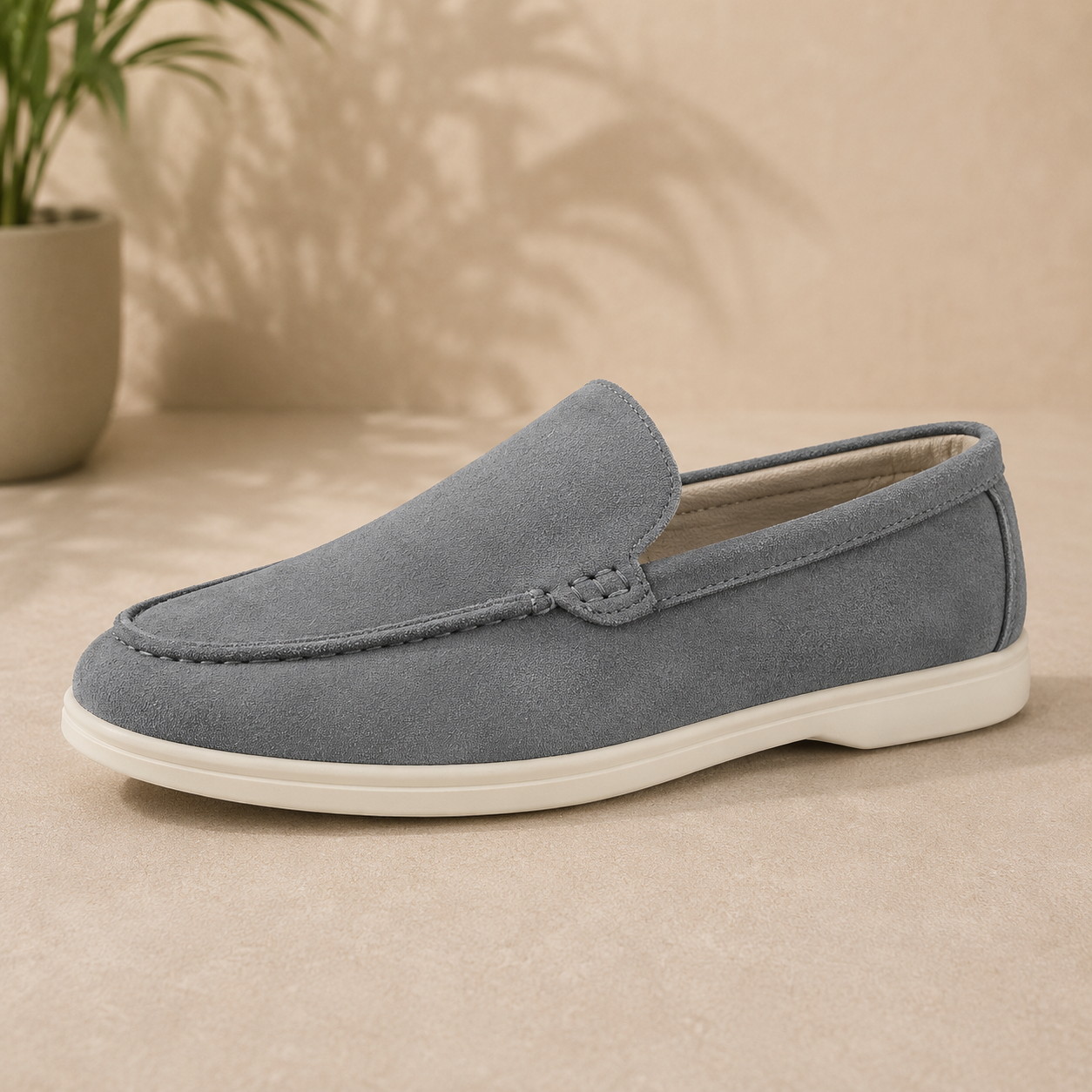 Pánské nazouvací mokasíny ve stylu semiše – minimalistické elegantně-ležérní boty pro každodenní nošení