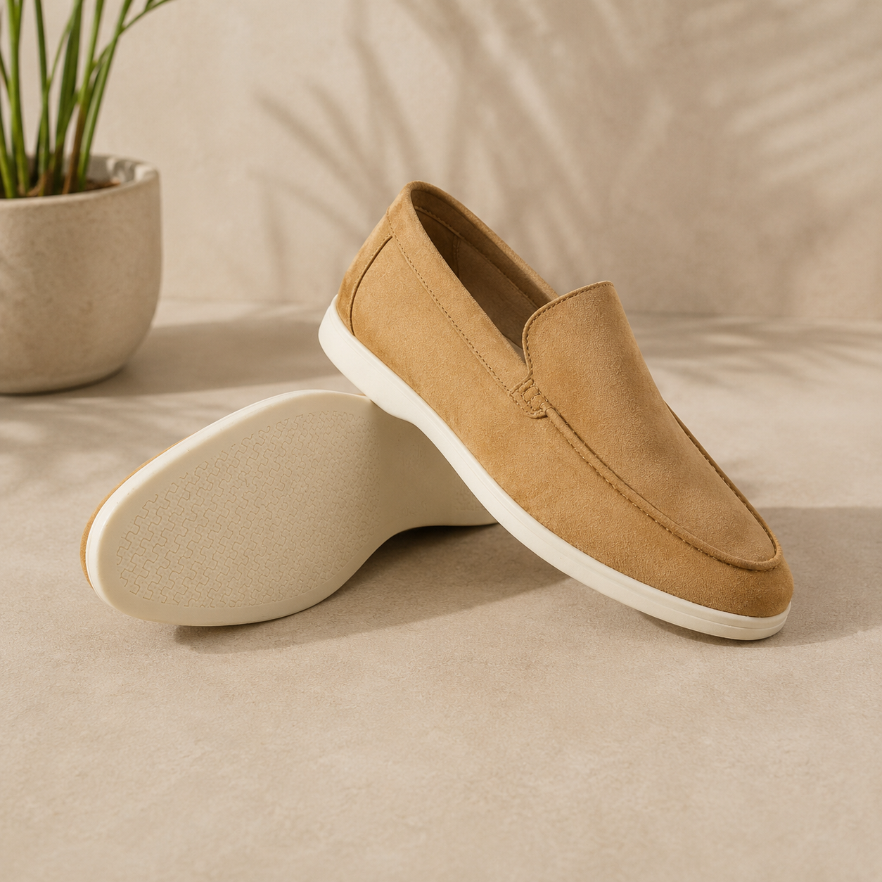 Pánské nazouvací mokasíny ve stylu semiše – minimalistické elegantně-ležérní boty pro každodenní nošení