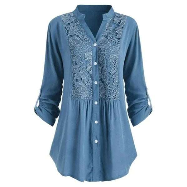 Women’s Long Blouse – Elegant Puff Sleeve Stylish Comfortable Casual Smart Top