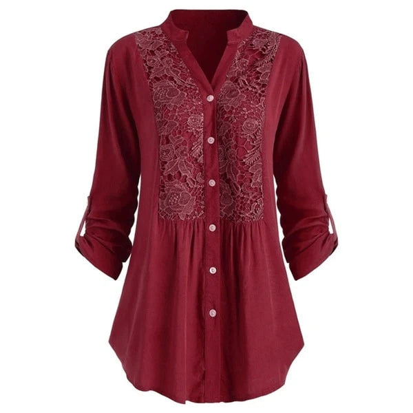 Women’s Long Blouse – Elegant Puff Sleeve Stylish Comfortable Casual Smart Top