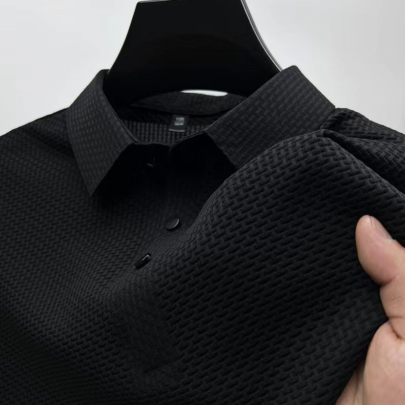 Herren-Polohemd mit kurzen Ärmeln – Leichtes Oberteil mit Struktur für den lässigen Alltag und zum Golfspielen