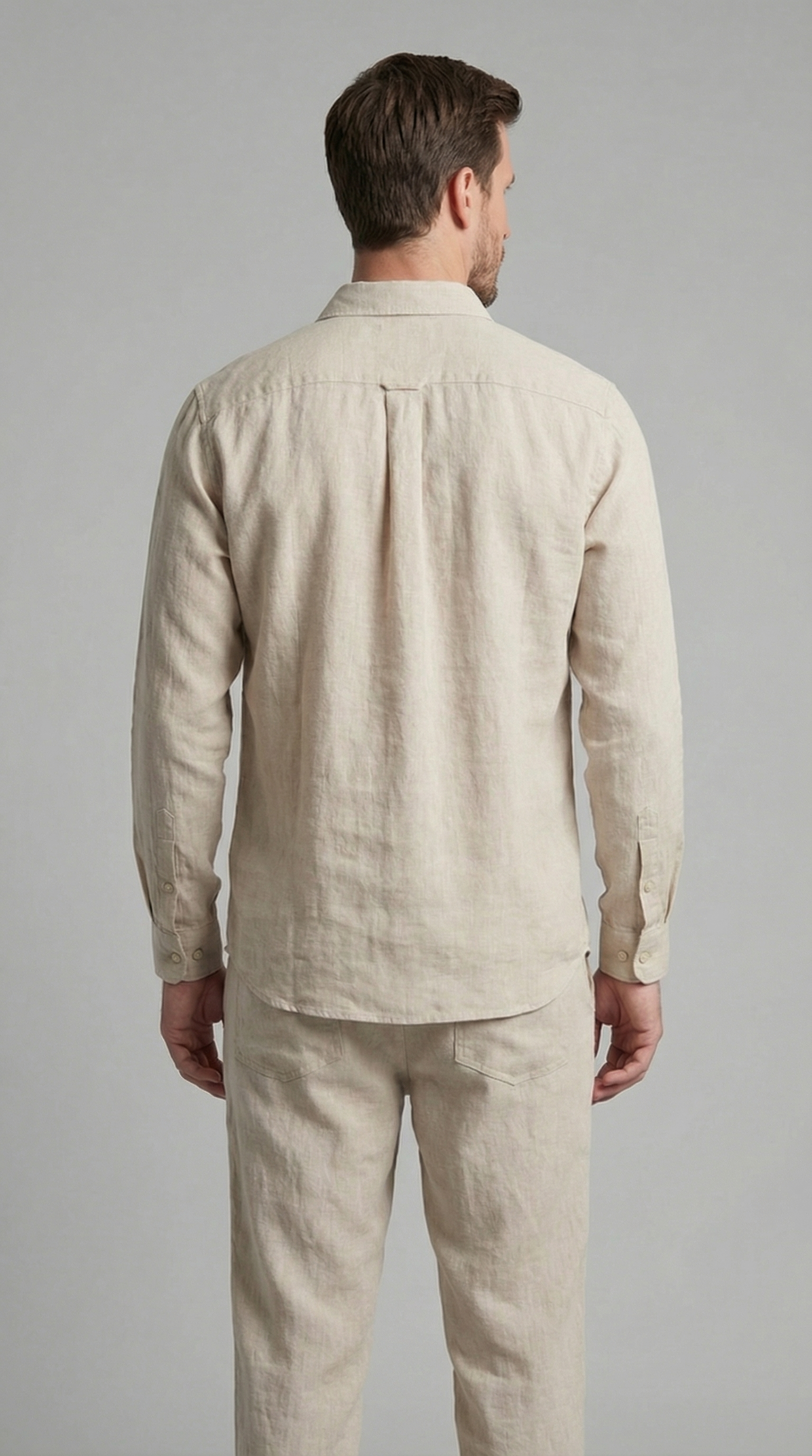 Conjunto de lino para hombre Camisa y pantalones relajados