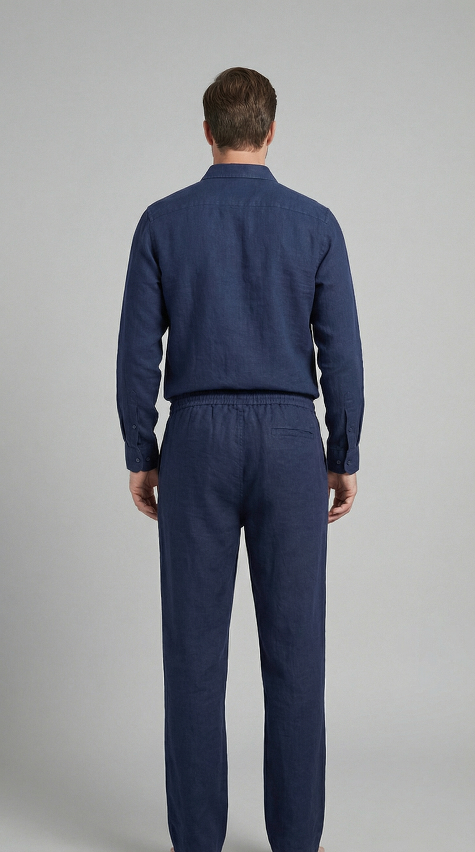 Conjunto de lino para hombre Camisa y pantalones relajados