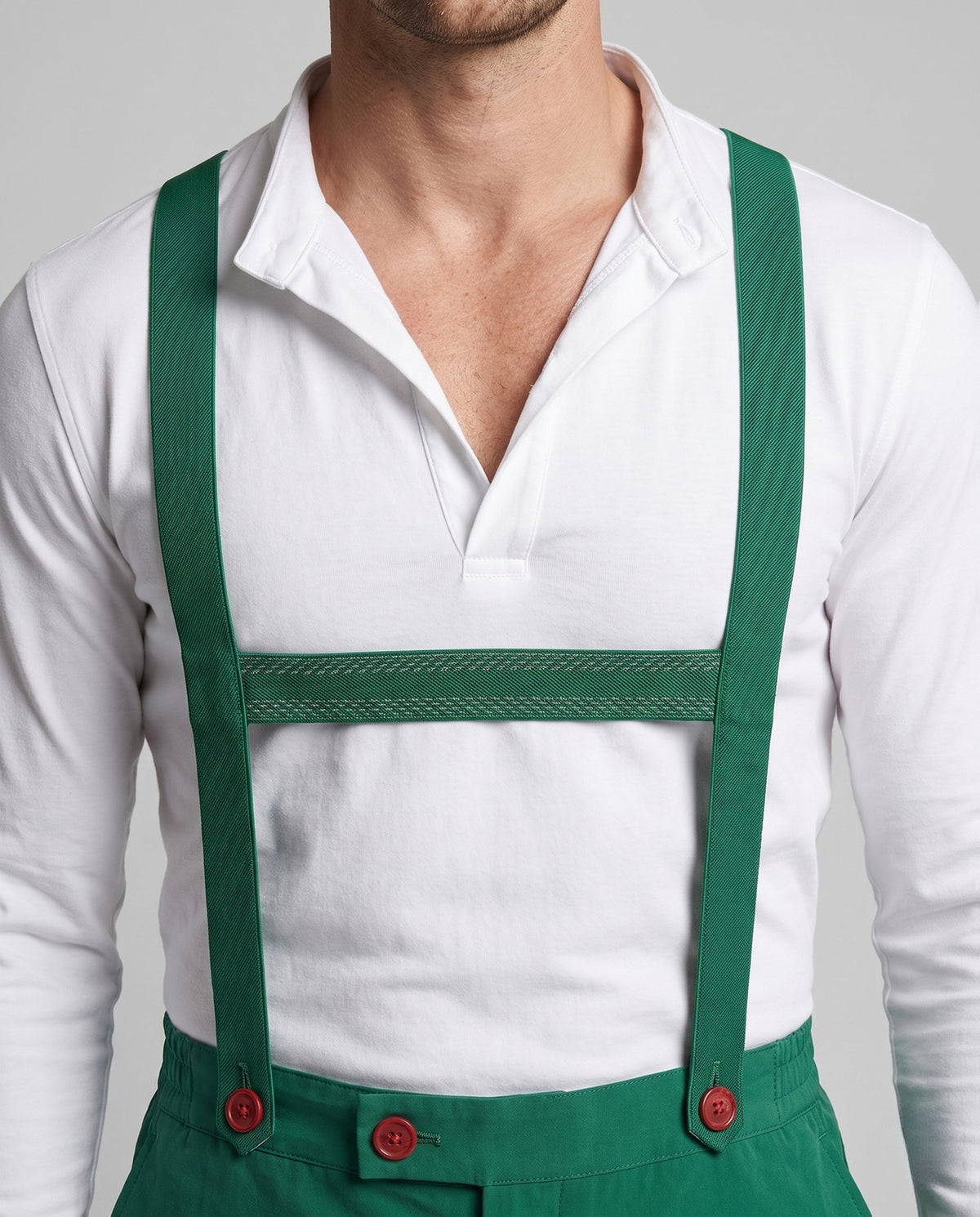 Men’s Traditional Oktoberfest Costume Set – Suspender Shorts and Long-Sleeve Shirt for Bavarian Festivals Beer Celebrations Folk Events Heritage Parties and Festive Occasion Styling