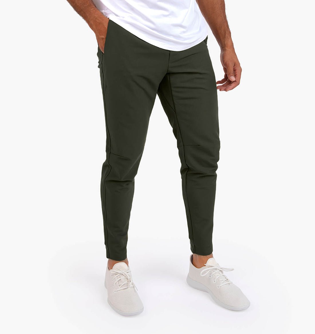 Pantaloni bărbătești elastici, cu croială slim - pantaloni casual conici, cu buzunare laterale, pentru purtare zilnică