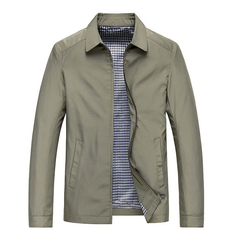 Men’s Lightweight Harrington Jacket – Refined Collared Zip Layer for Transitional Wear
