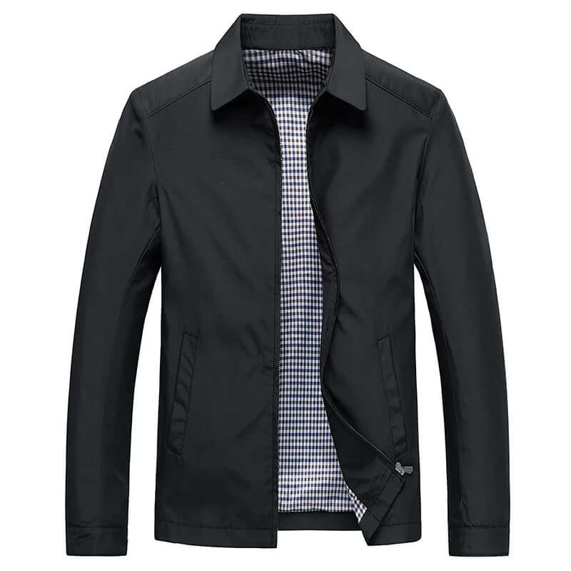 Men’s Lightweight Harrington Jacket – Refined Collared Zip Layer for Transitional Wear