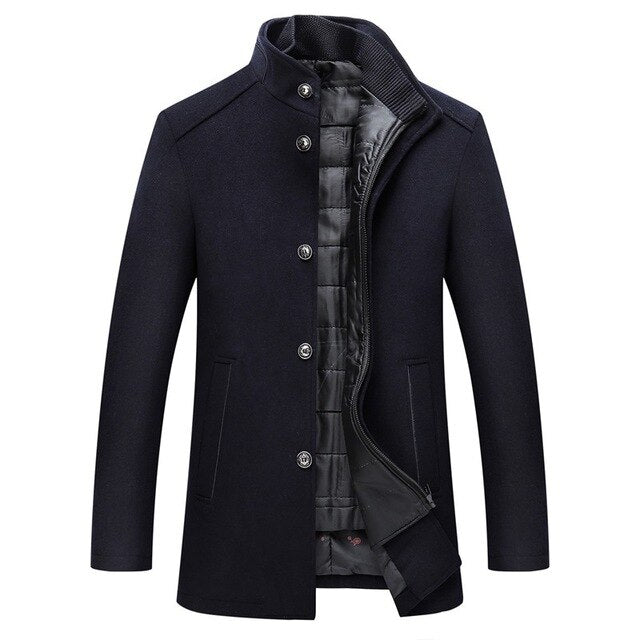 Men’s High-Collar Quilted Winter Coat – Tailored Outerwear for Business and Smart Casual Wear