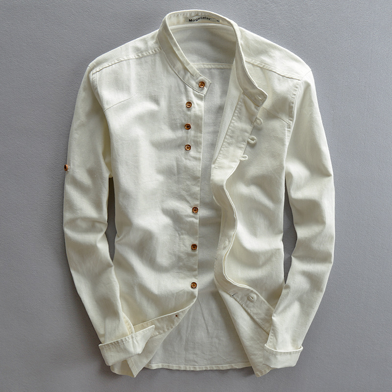 Chemise homme boutonnée à col officier – manches retroussables, style estival pour escapades citadines
