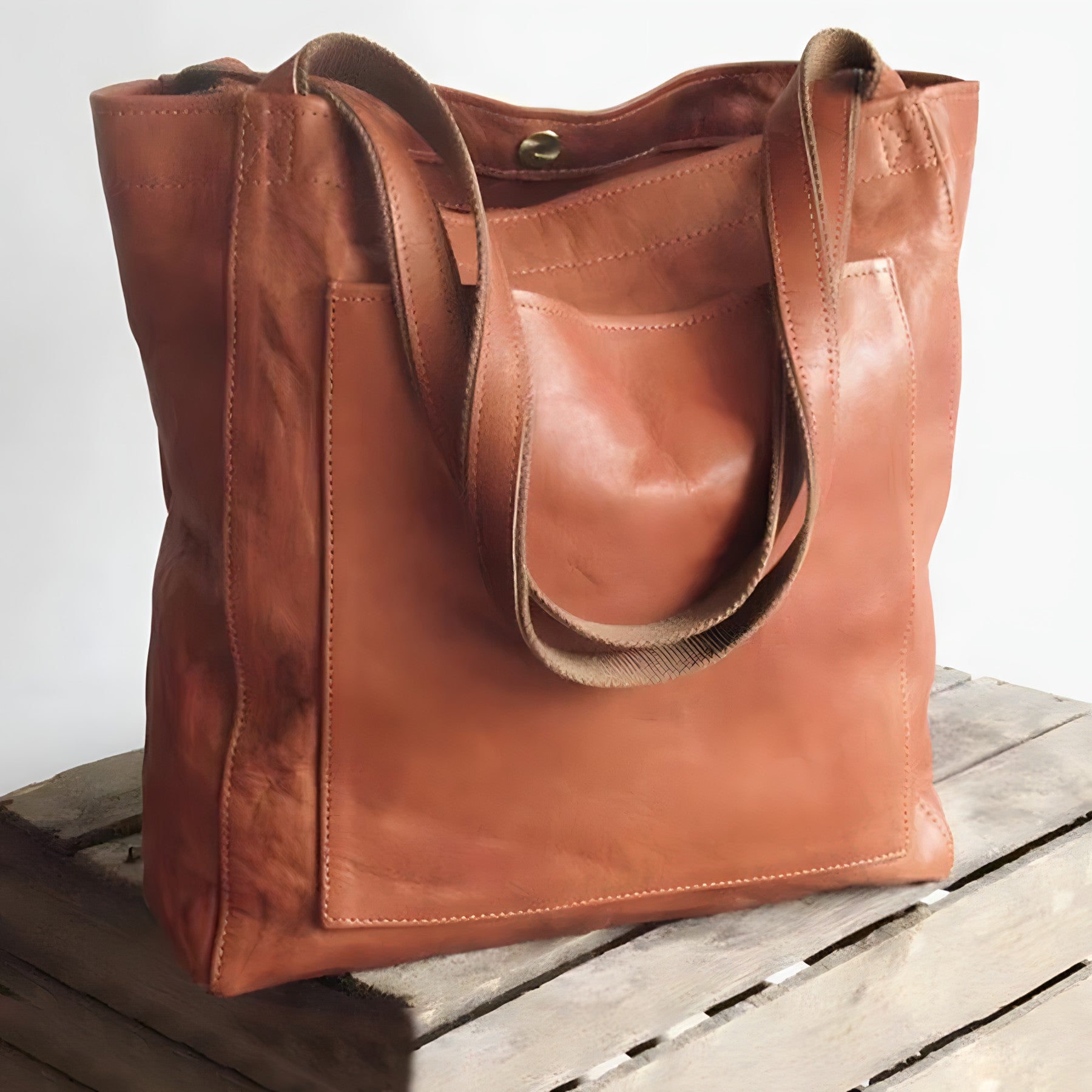 Borsa Tote Oversize da Donna in Pelle con Tracolle Minimaliste