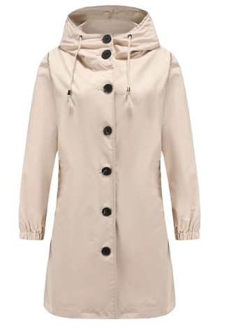 Women’s Hooded Raincoat – Longline Waterproof Layer for Everyday Weather Protection