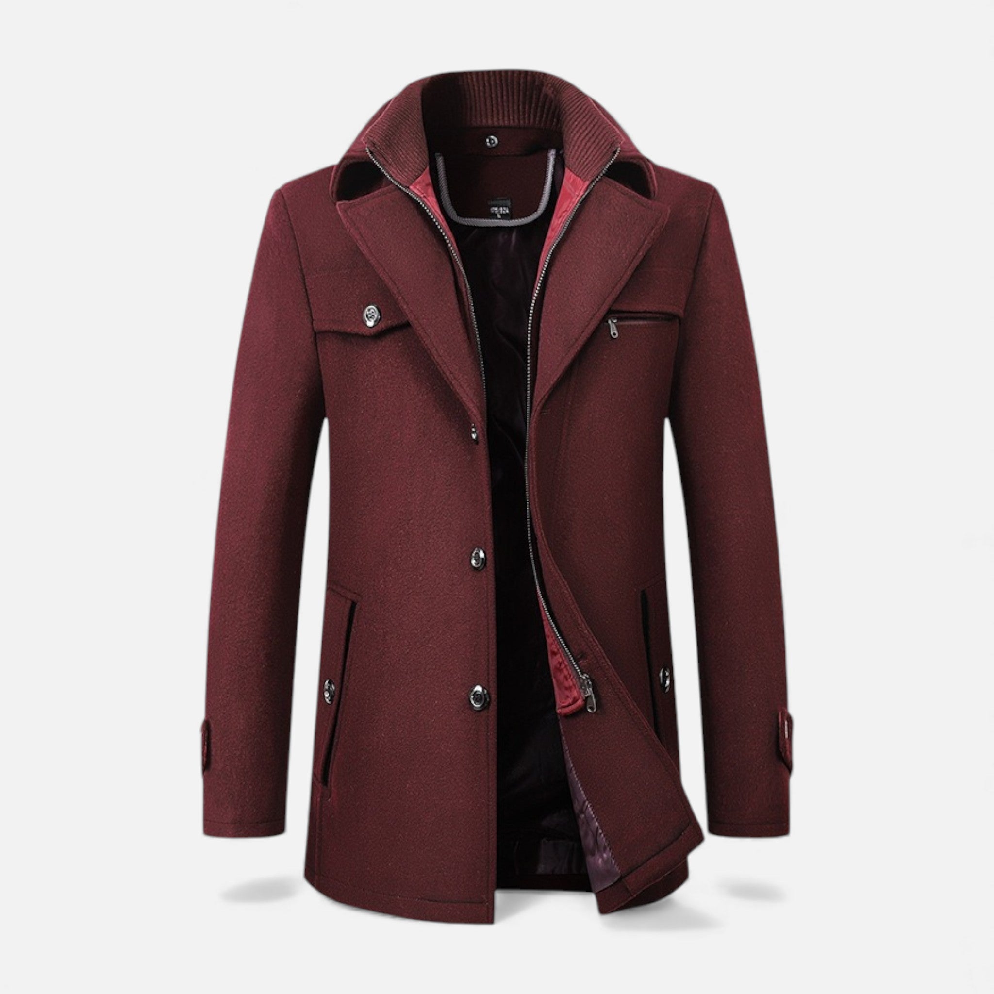 Valmonti | Men’s Wool Business Overcoat – Classic Winter Coat
