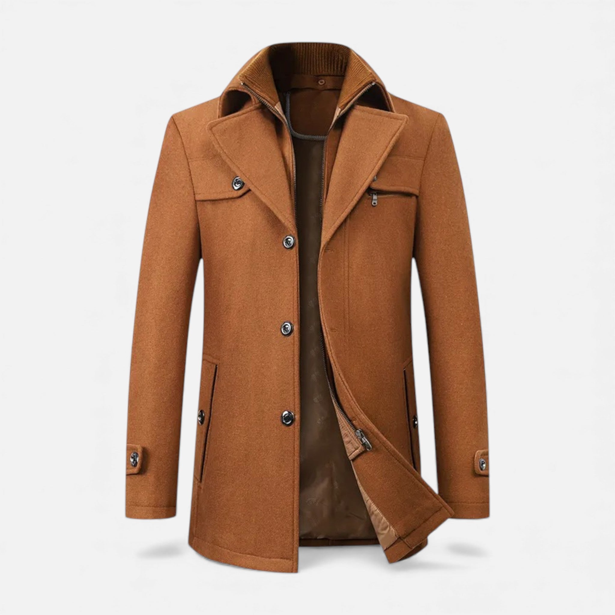 Valmonti | Men’s Wool Business Overcoat – Classic Winter Coat
