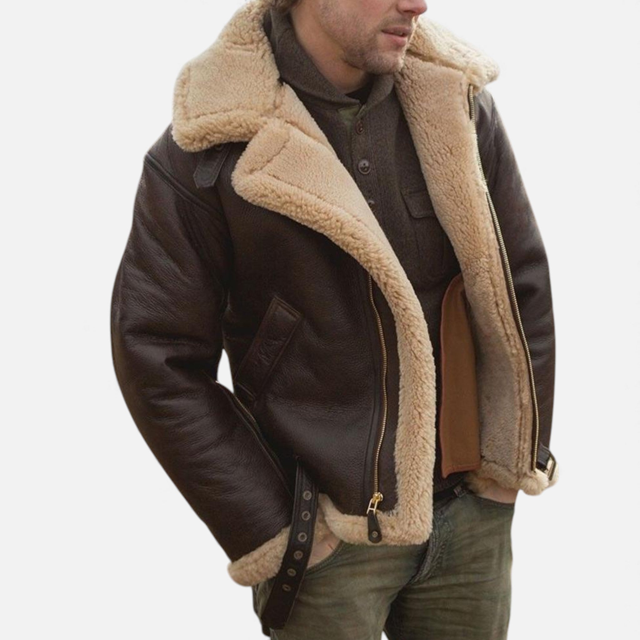 Valmonti | Men’s Fur-Lined Winter Jacket – Classic Warm Coat