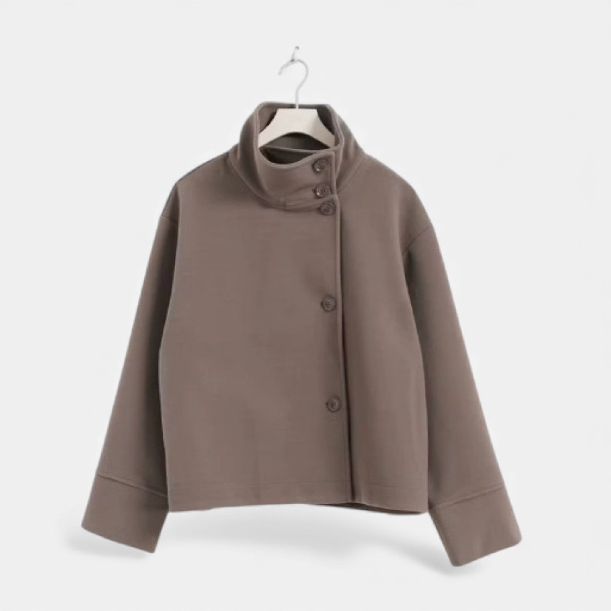 Valmonti | Women’s Wool Breasted Coat – Classic Stand-Collar Coat