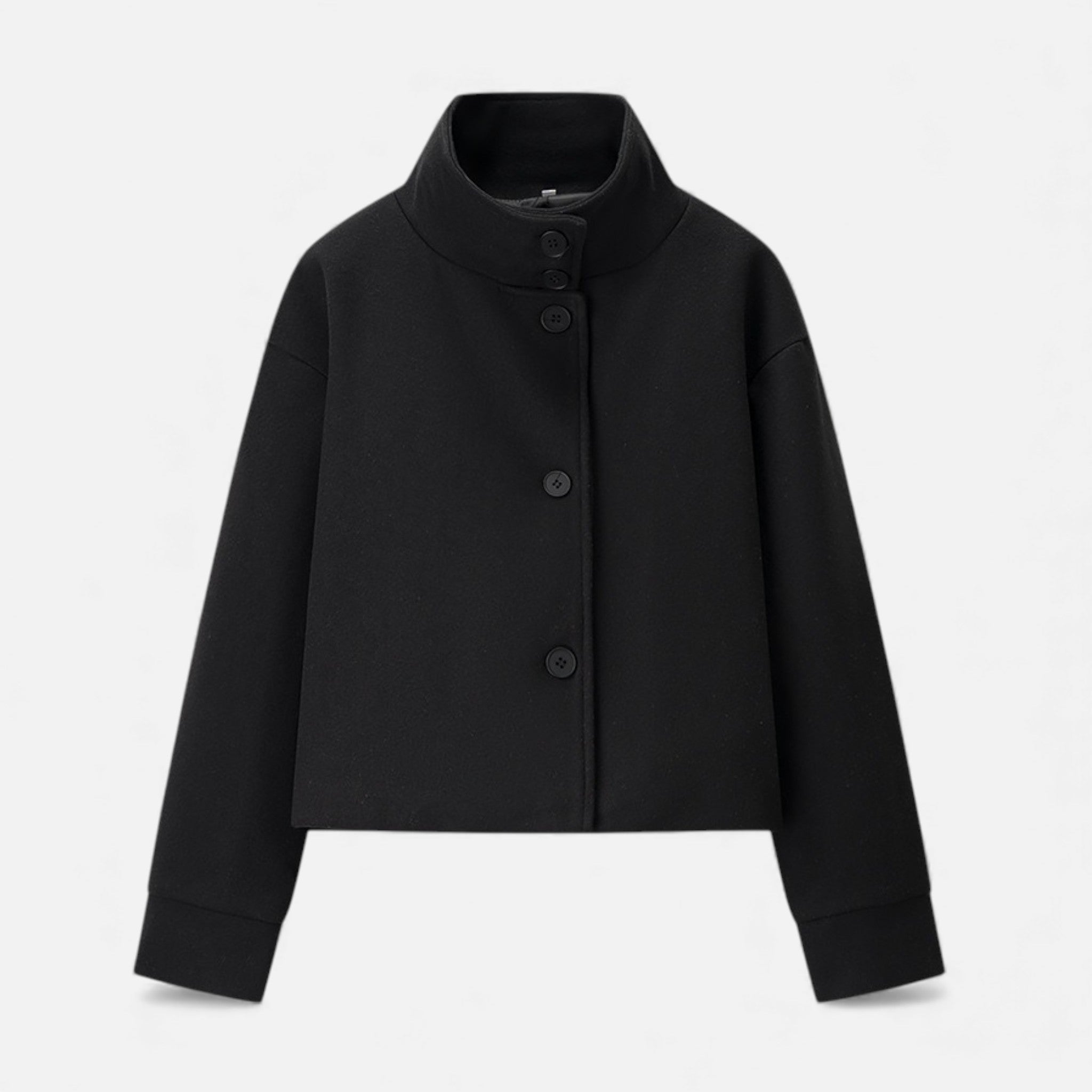 Valmonti | Women’s Wool Breasted Coat – Classic Stand-Collar Coat