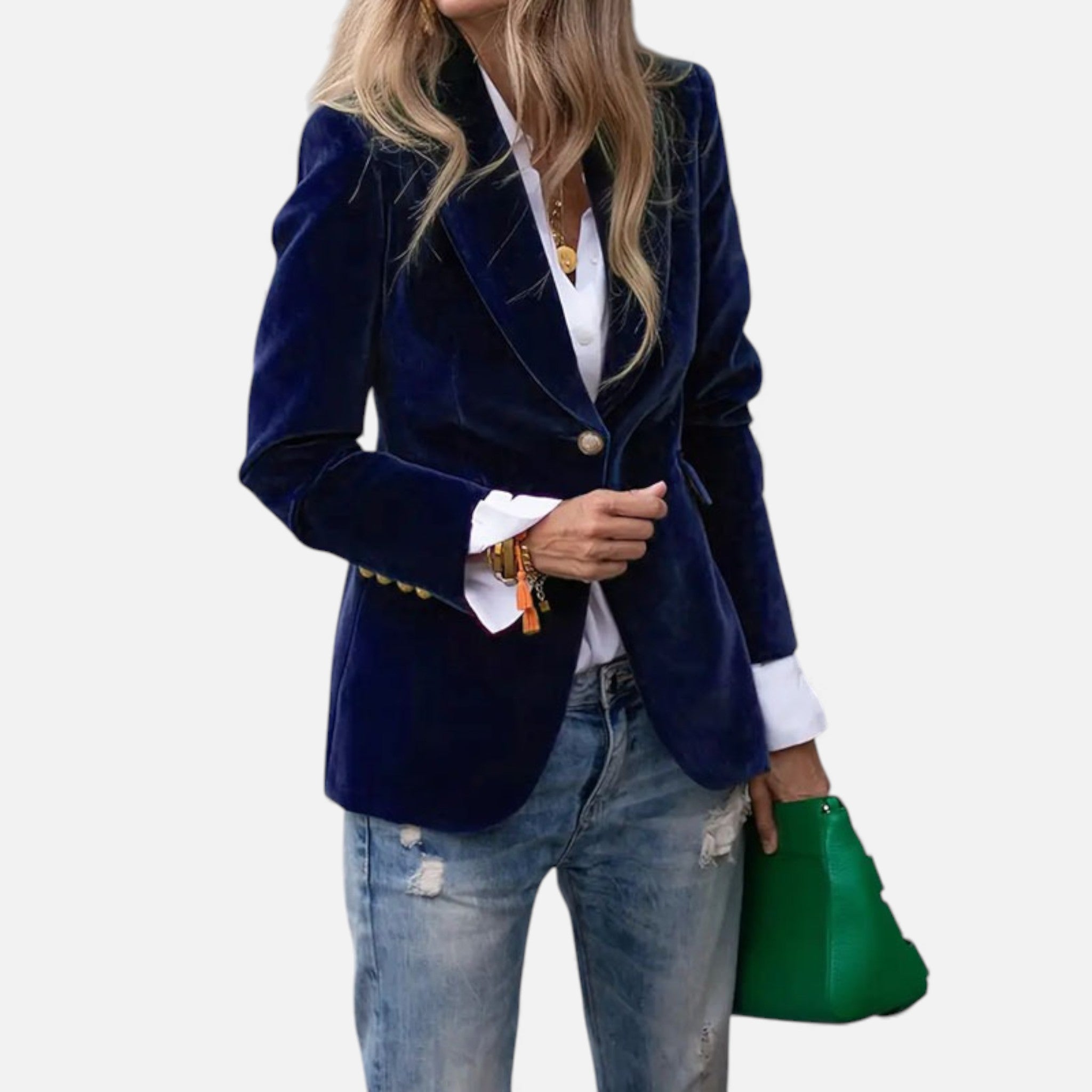 Valmonti | Women’s Velvet Business Blazer – Slim Tailored Jacket