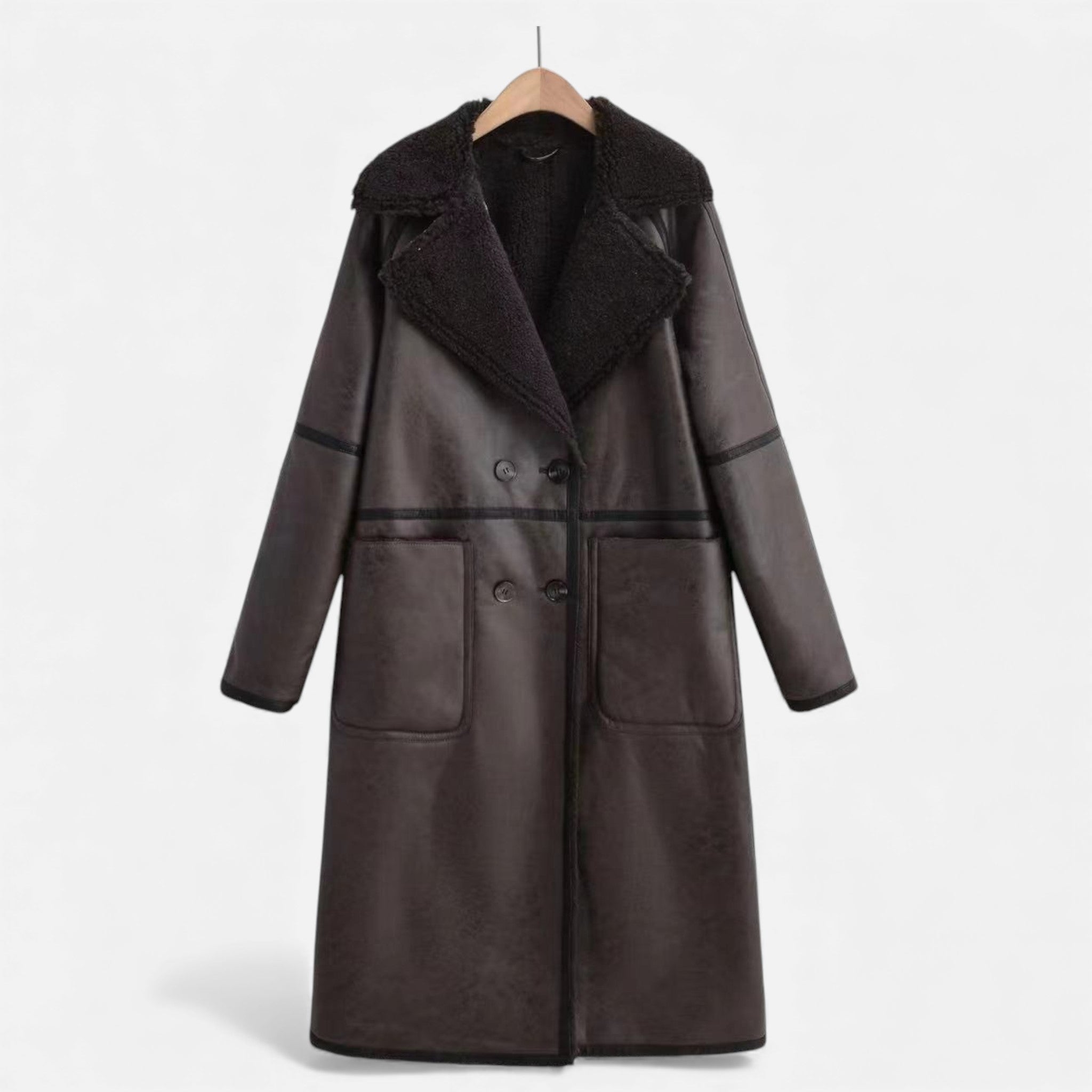 Valmonti | Women’s Belted Wool Trench Coat – Classic Mid-Length Coat