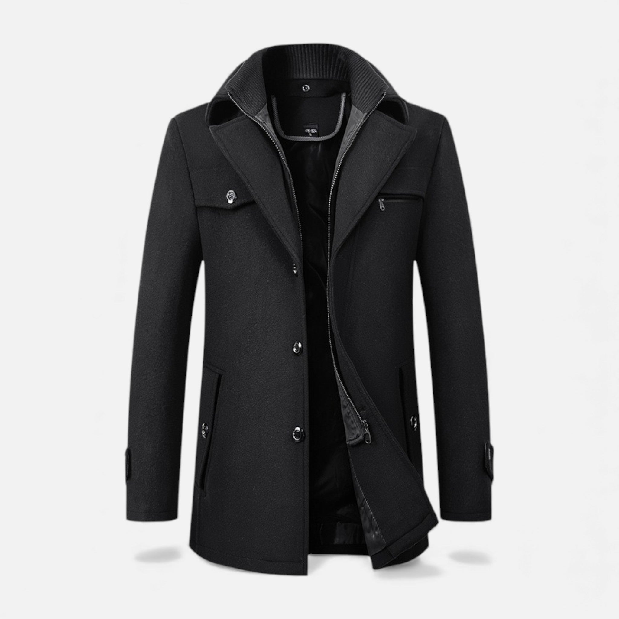 Valmonti | Men’s Wool Business Overcoat – Classic Winter Coat