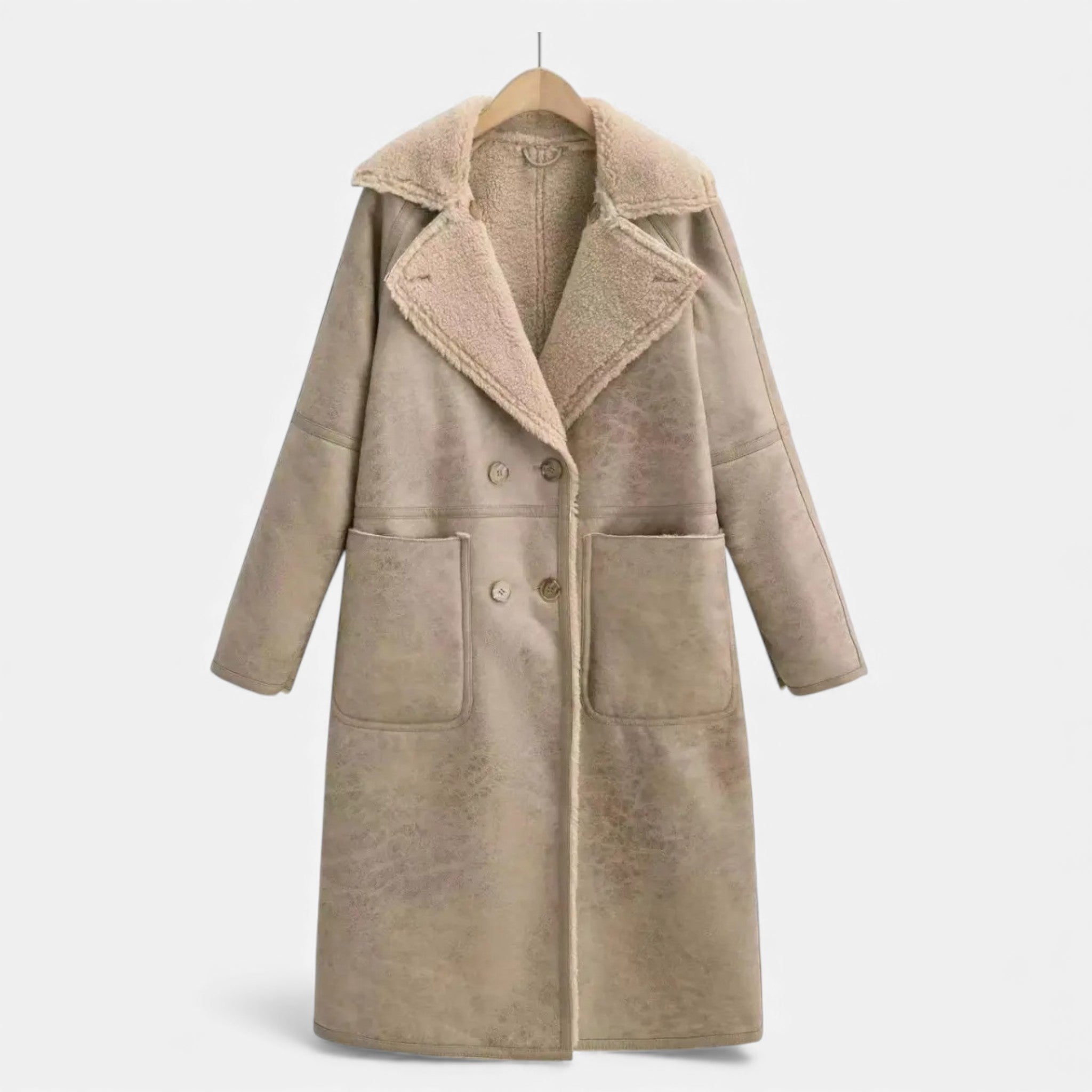 Valmonti | Women’s Belted Wool Trench Coat – Classic Mid-Length Coat