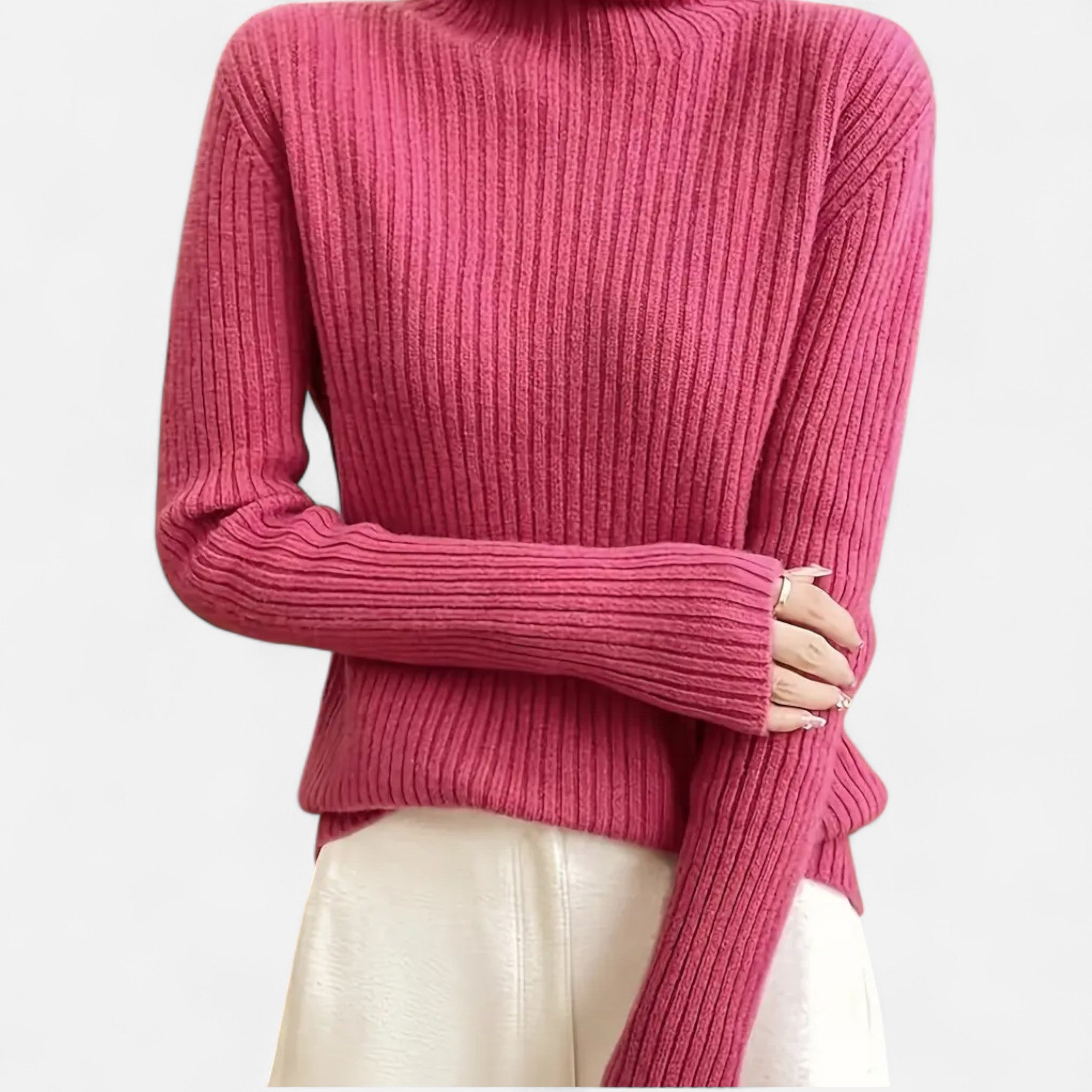 Valmonti | Women’s Thick Ribbed Turtleneck Sweater