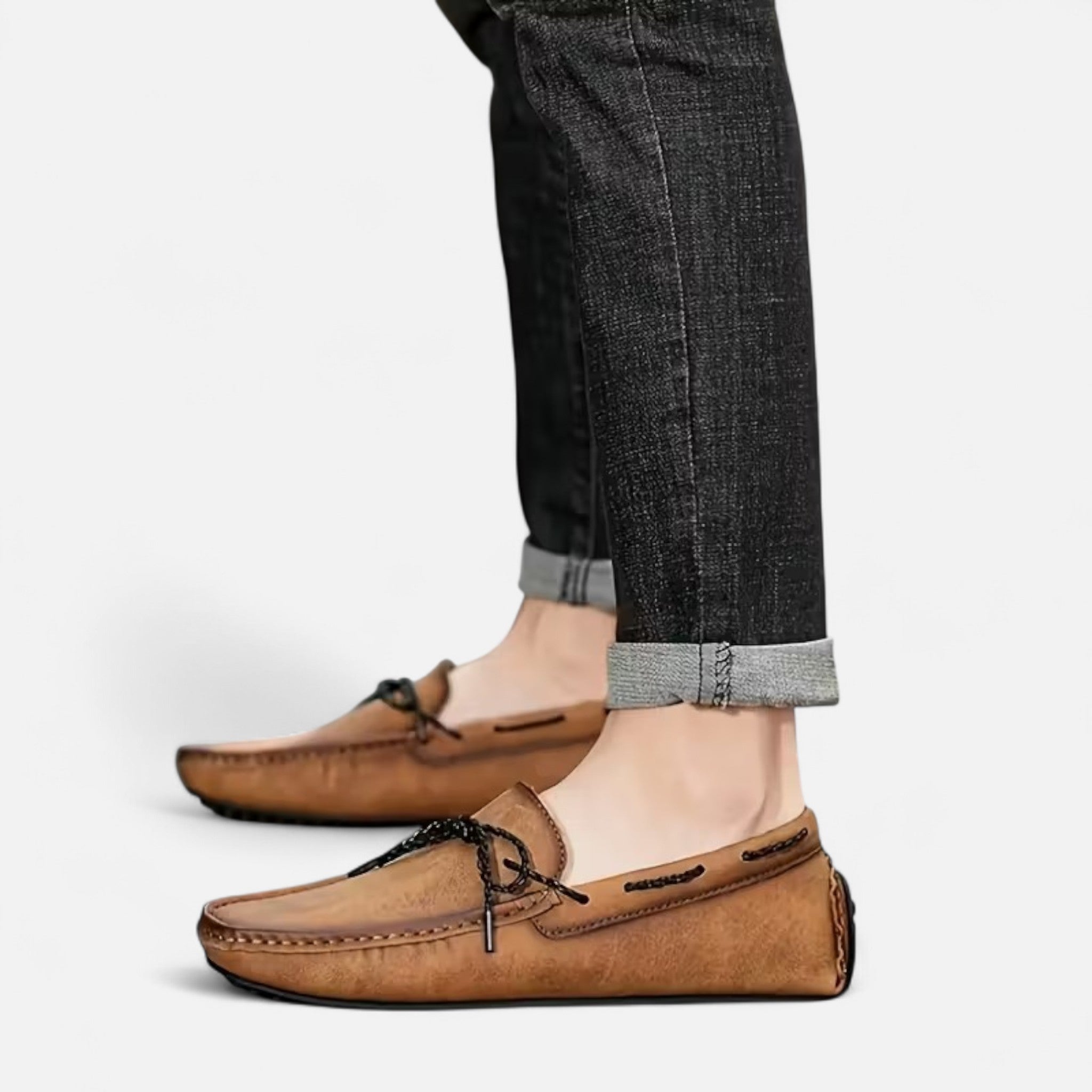 Valmonti | Men’s Moccasin Loafers – Refined Bow Detail