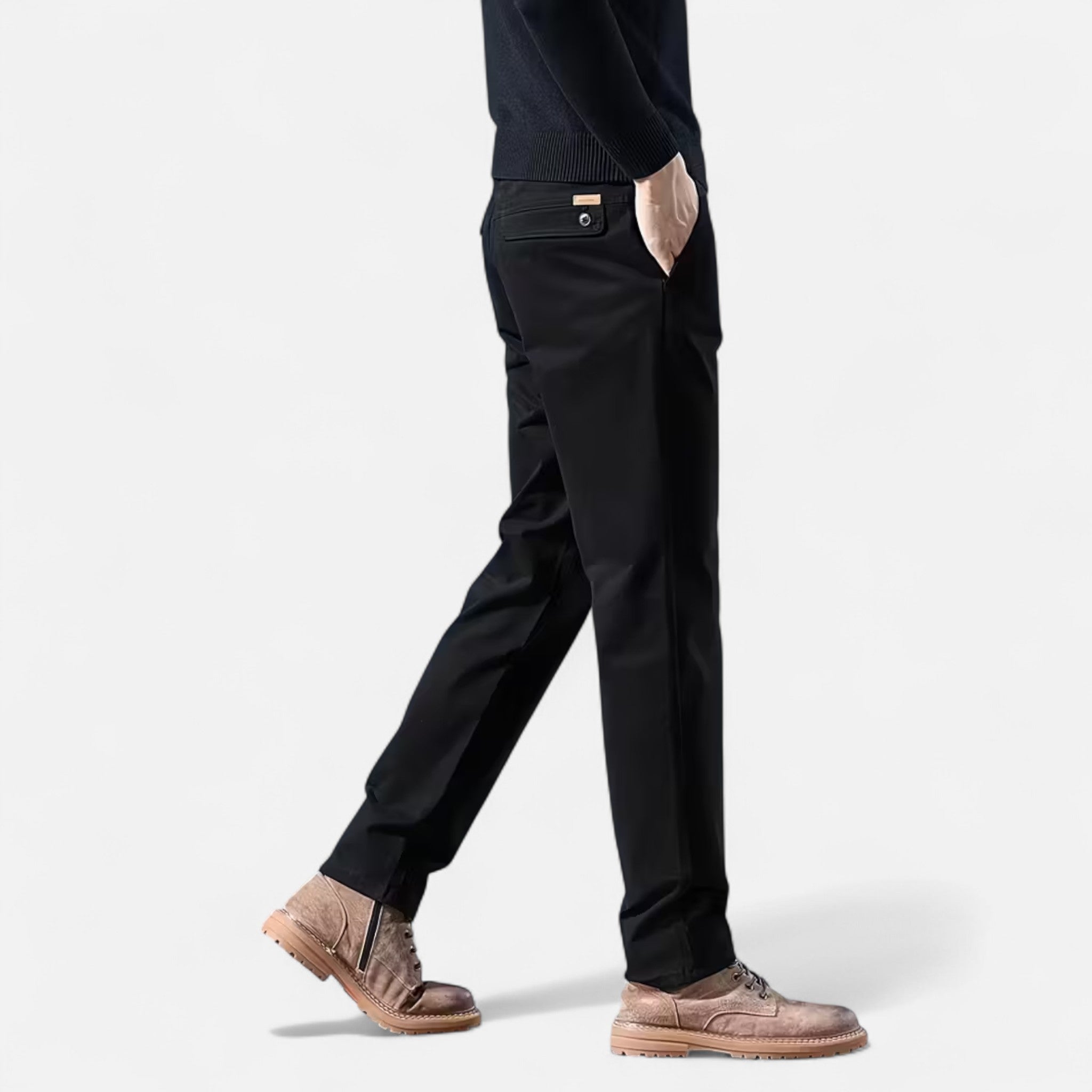 Valmonti | Men’s Trousers – Cotton Straight-Leg Tailored Elegance