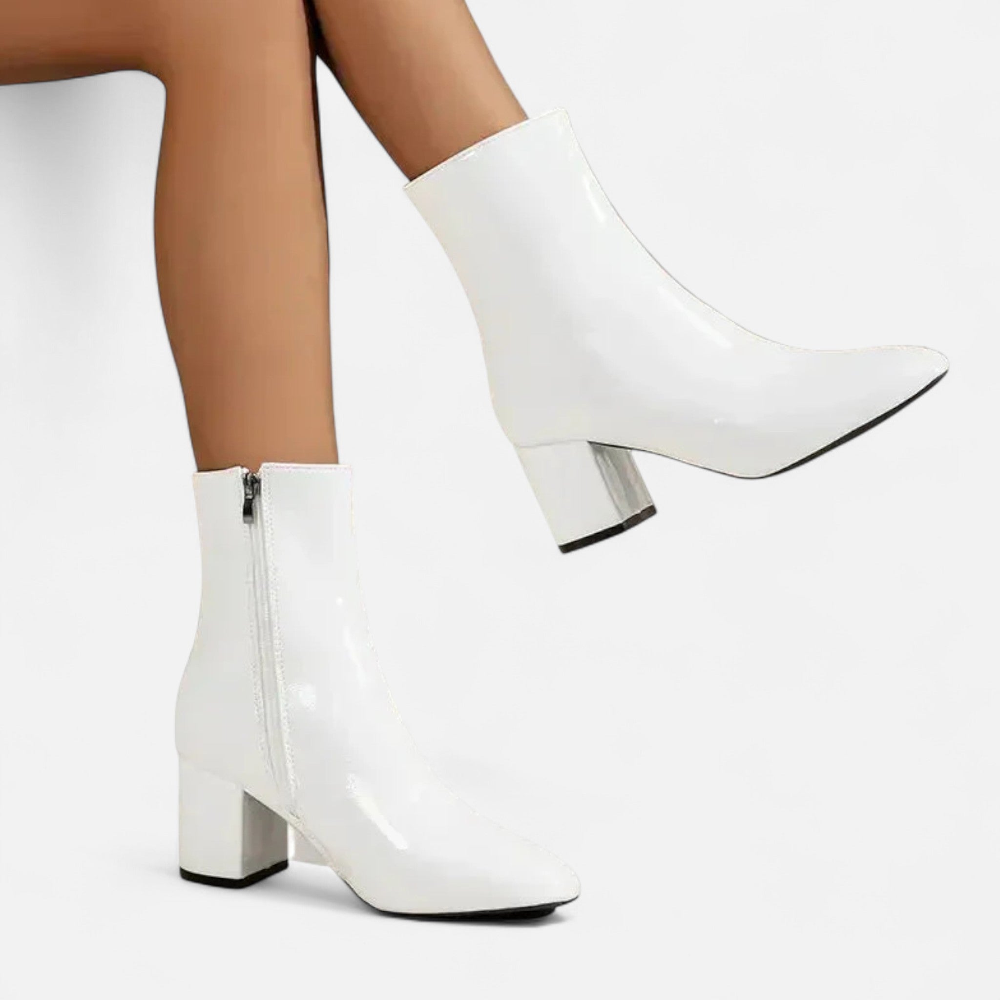 Valmonti | Women’s Leather Ankle Boots with Block Heel