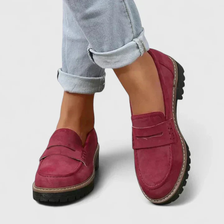 Mocasines gruesos de plataforma para mujer con suela de tacos