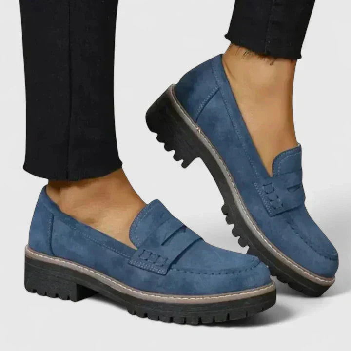 Mocasines gruesos de plataforma para mujer con suela de tacos
