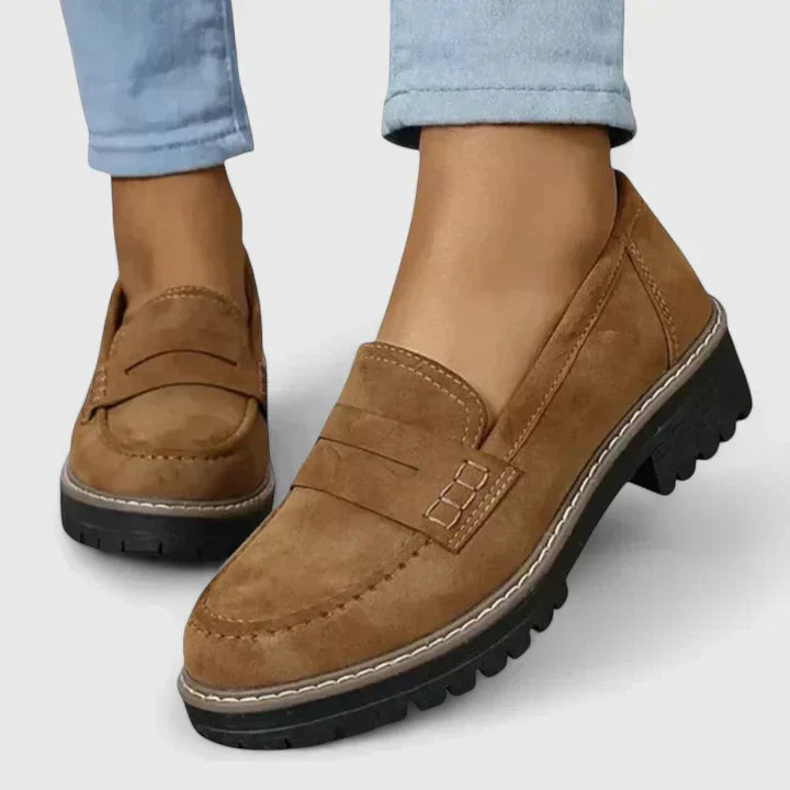 Mocasines gruesos de plataforma para mujer con suela de tacos