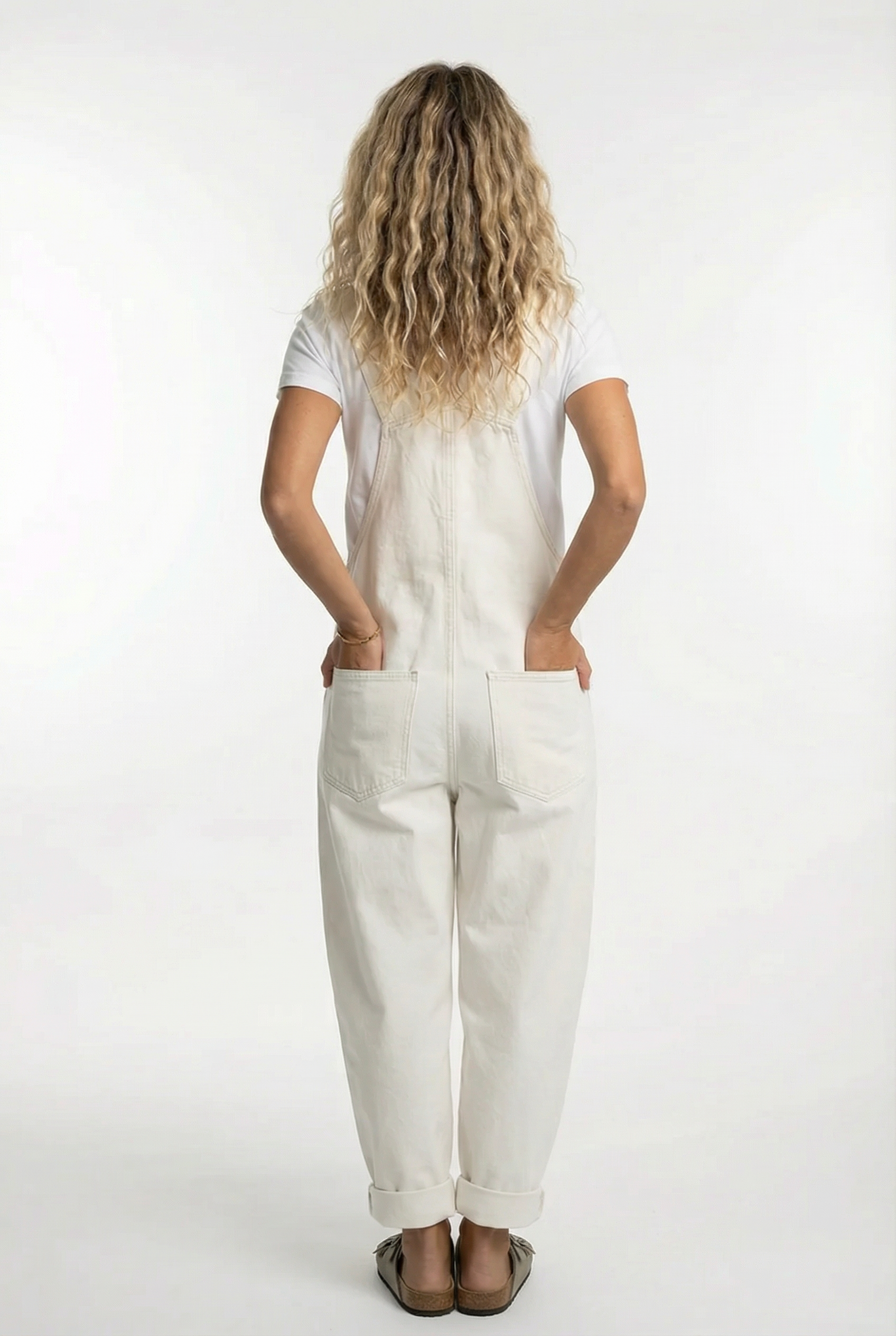Dame afslappede denim-dragter med justerbare stropper jumpsuit