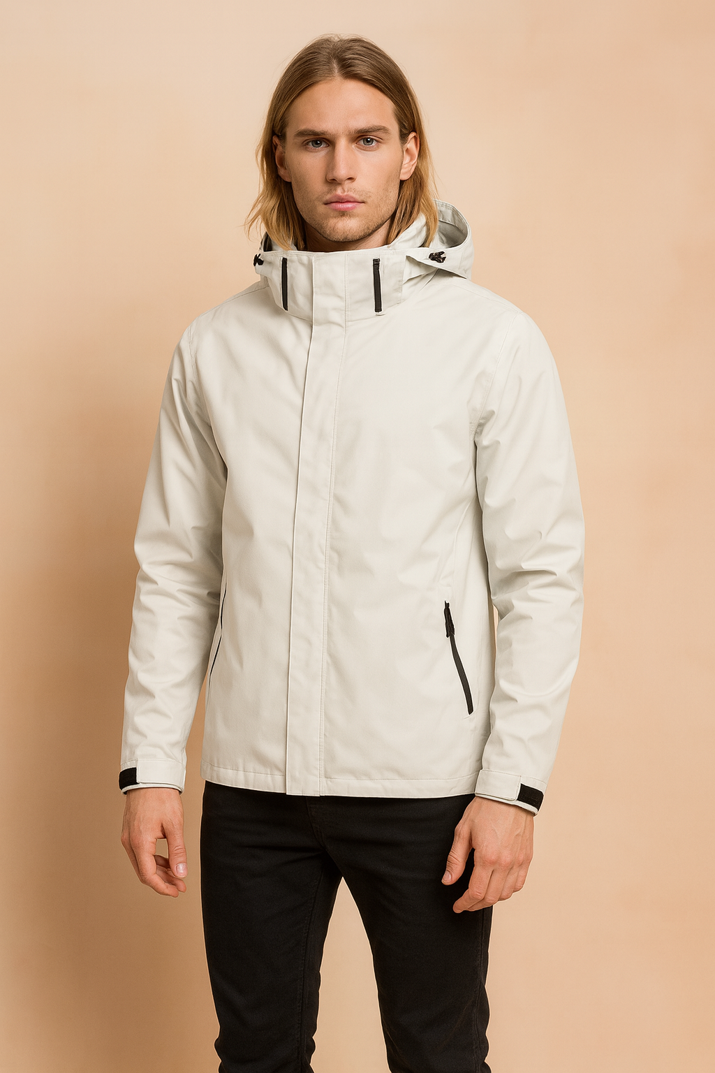 Leichte Herren-Windbreakerjacke mit Kapuze – Verstellbare Outdoor-Jacke zum Spazierengehen, Reisen und für den Alltag