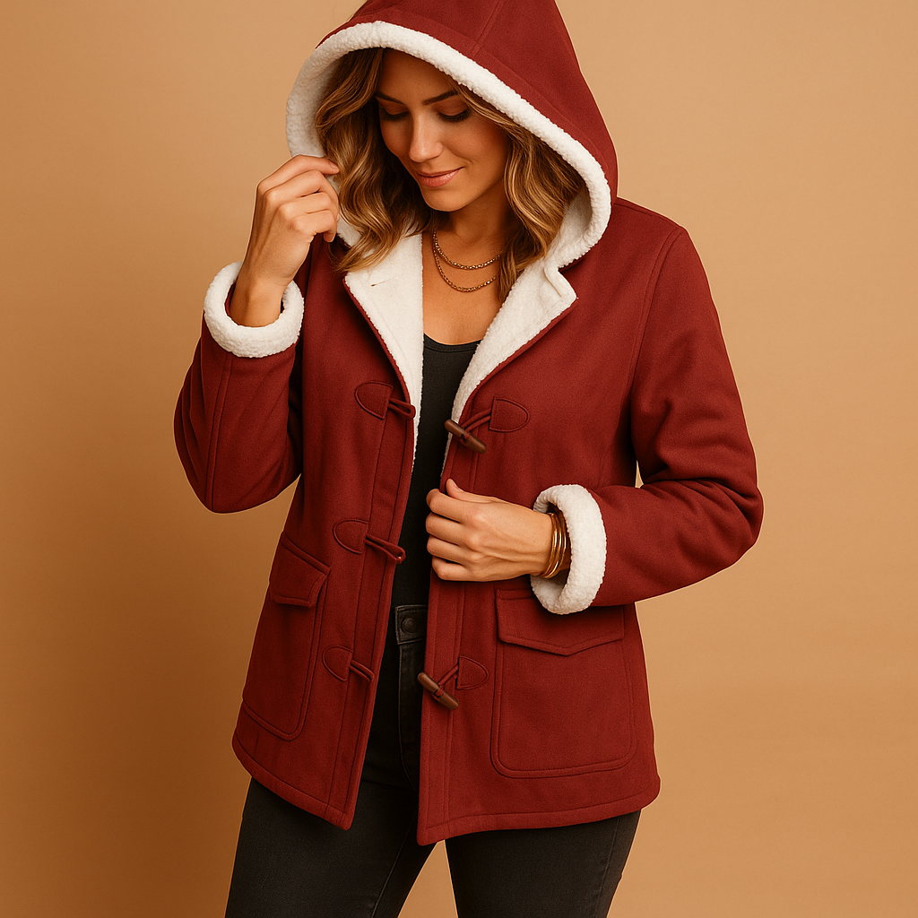 Women’s Hooded Toggle Winter Jacket – Warm Lined Casual Outerwear for Cold-Weather Days