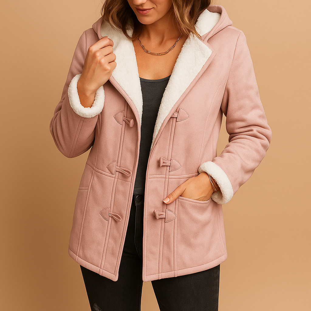Women’s Hooded Toggle Winter Jacket – Warm Lined Casual Outerwear for Cold-Weather Days