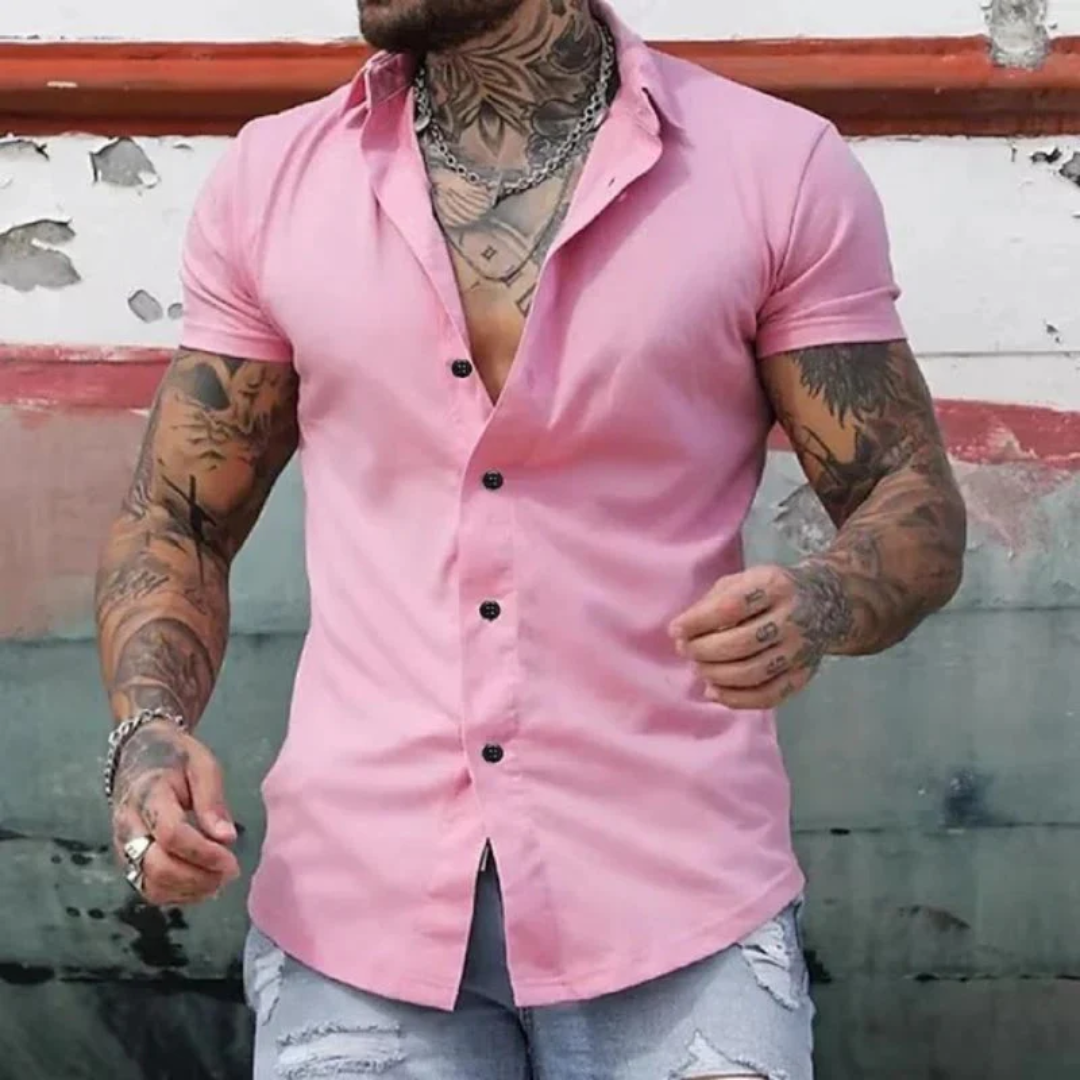 Men’s Slim-Fit Short Sleeve Shirt – Smart Summer Shirt for Casual Wear