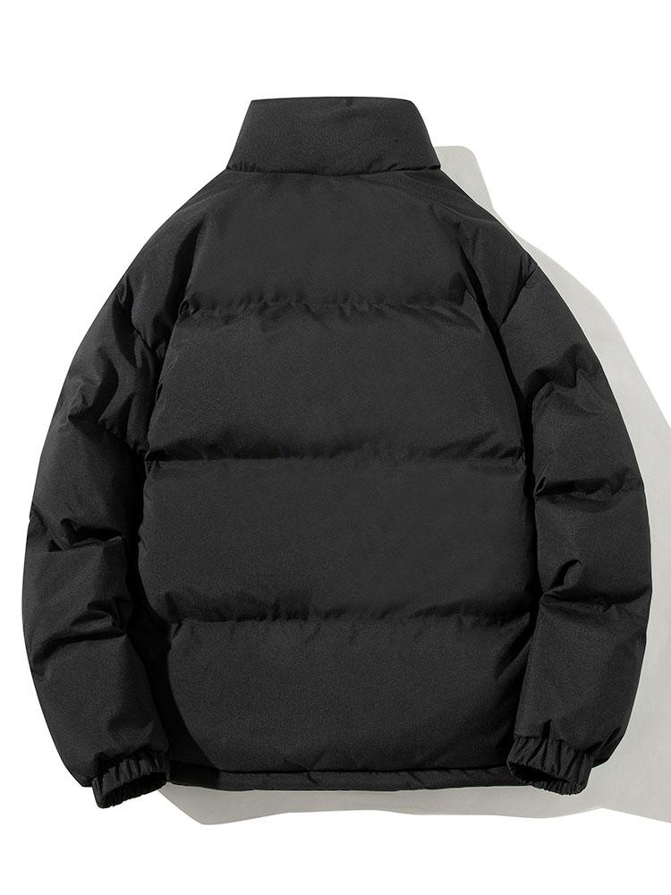 Chaqueta acolchada para hombre – Prenda de abrigo cálida de invierno con cremallera, cuello alto y puños elásticos