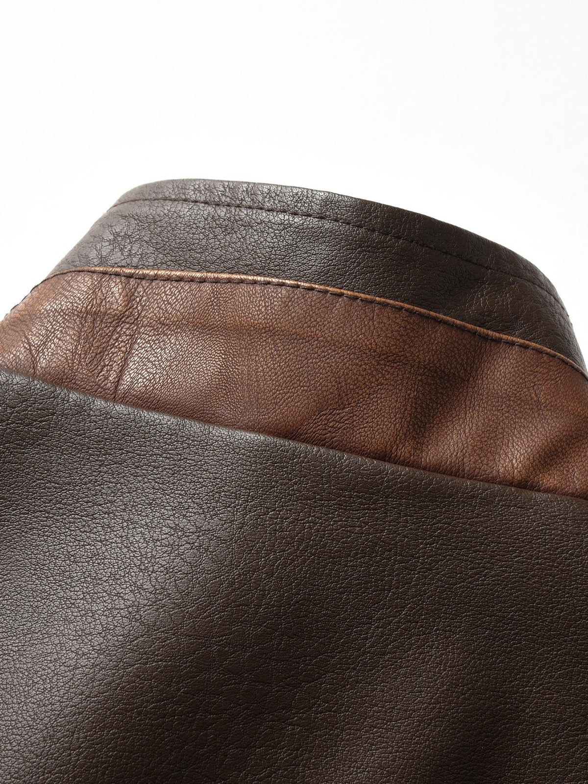Casaco vintage de imitação de pele com fecho de correr e gola subida para homem – Corte regular, casaco casual inspirado nos motociclistas para o outono