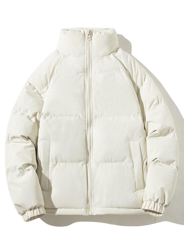 Chaqueta acolchada para hombre – Prenda de abrigo cálida de invierno con cremallera, cuello alto y puños elásticos