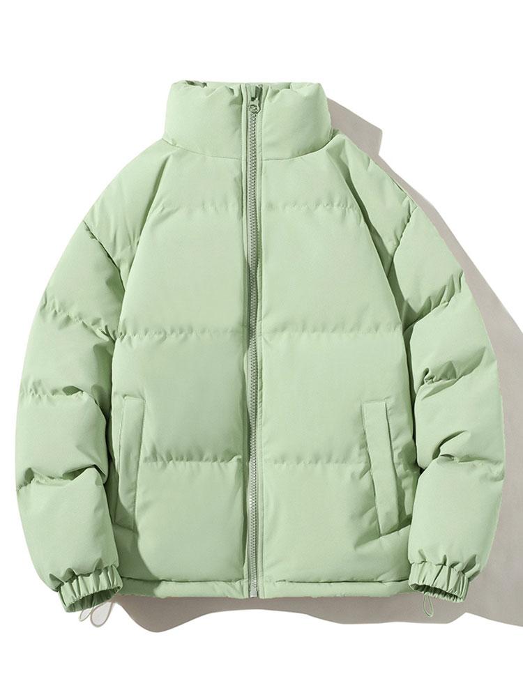 Chaqueta acolchada para hombre – Prenda de abrigo cálida de invierno con cremallera, cuello alto y puños elásticos