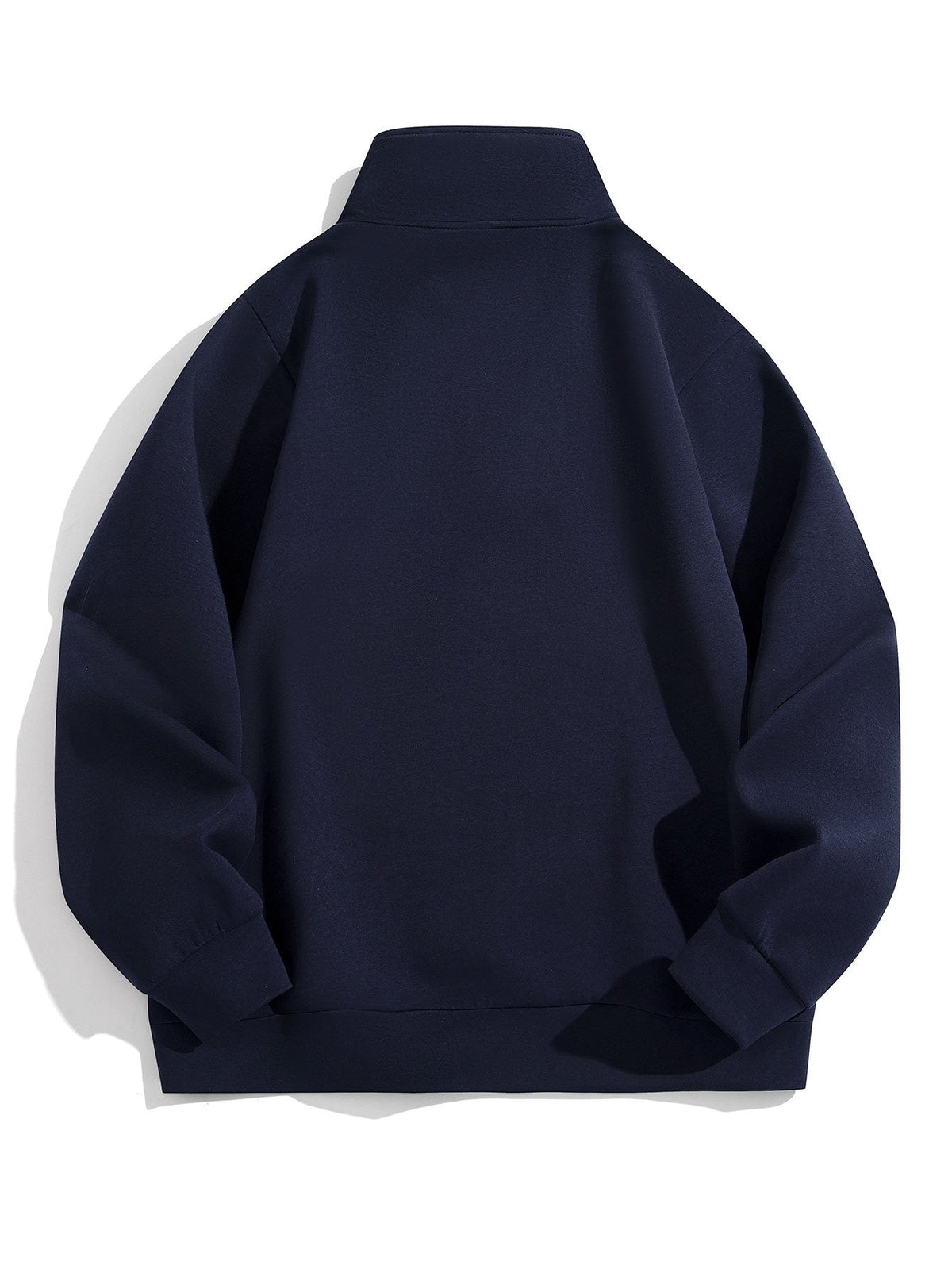 Minimalistisch sweatshirt voor heren met kwart rits en hoge opstaande kraag - sweater van katoenmix met normale pasvorm voor smart-casual laagjes