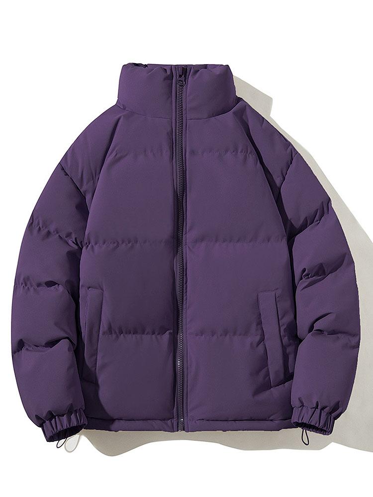 Chaqueta acolchada para hombre – Prenda de abrigo cálida de invierno con cremallera, cuello alto y puños elásticos