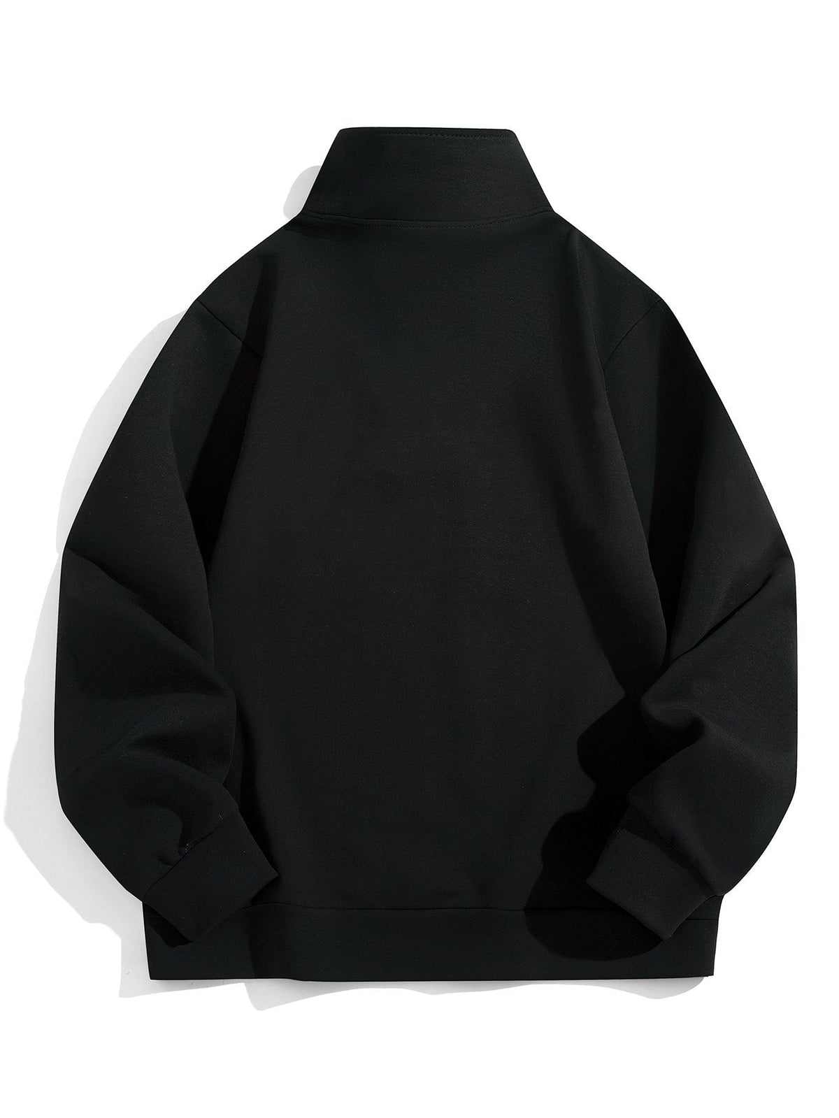 Minimalistisch sweatshirt voor heren met kwart rits en hoge opstaande kraag - sweater van katoenmix met normale pasvorm voor smart-casual laagjes