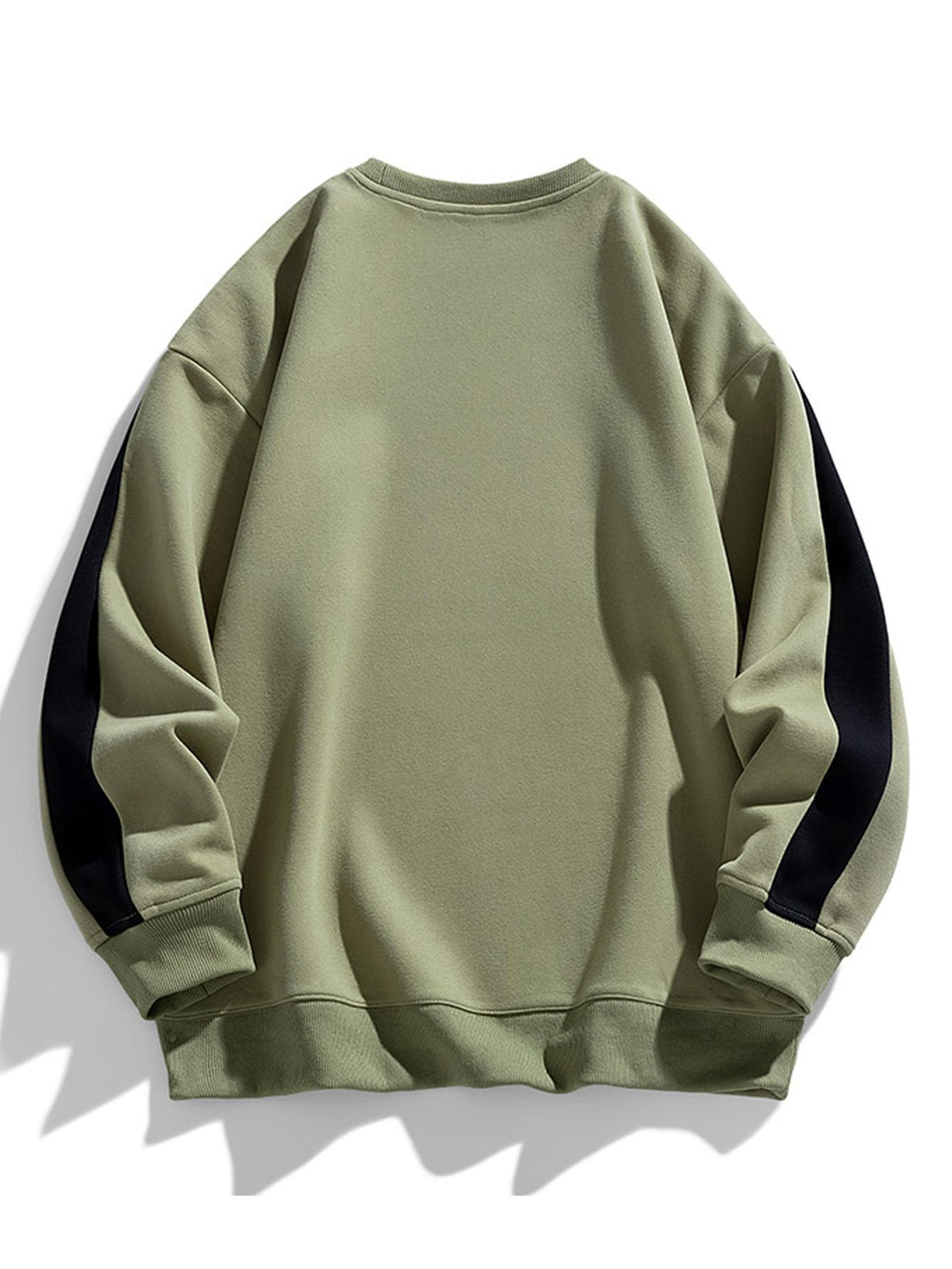 Herensweatshirt met contrasterende mouwpanelen – sportieve pullover met relaxte pasvorm, ronde hals en geribde afwerking voor een alledaagse casual stijl