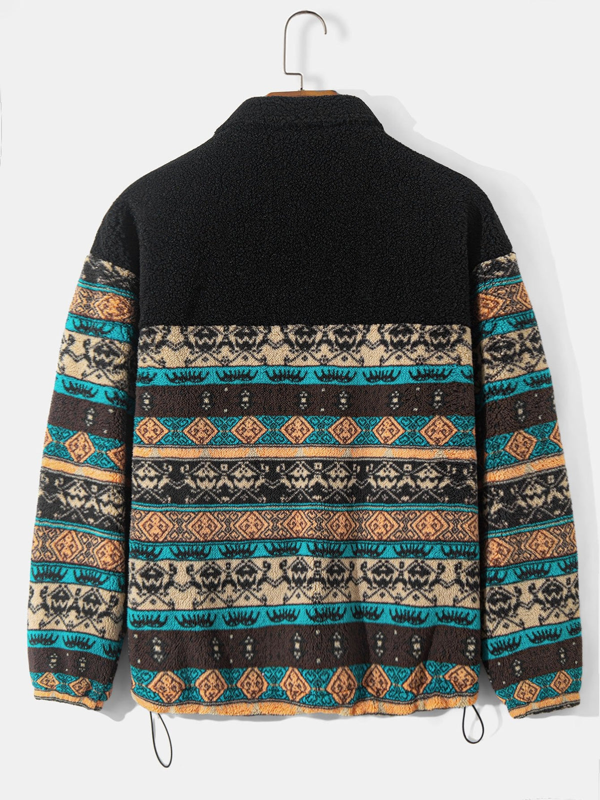 Herren-Teddyfleecejacke mit Aufdruck und Reißverschluss – lässige, warme Schicht für Herbst und Winter