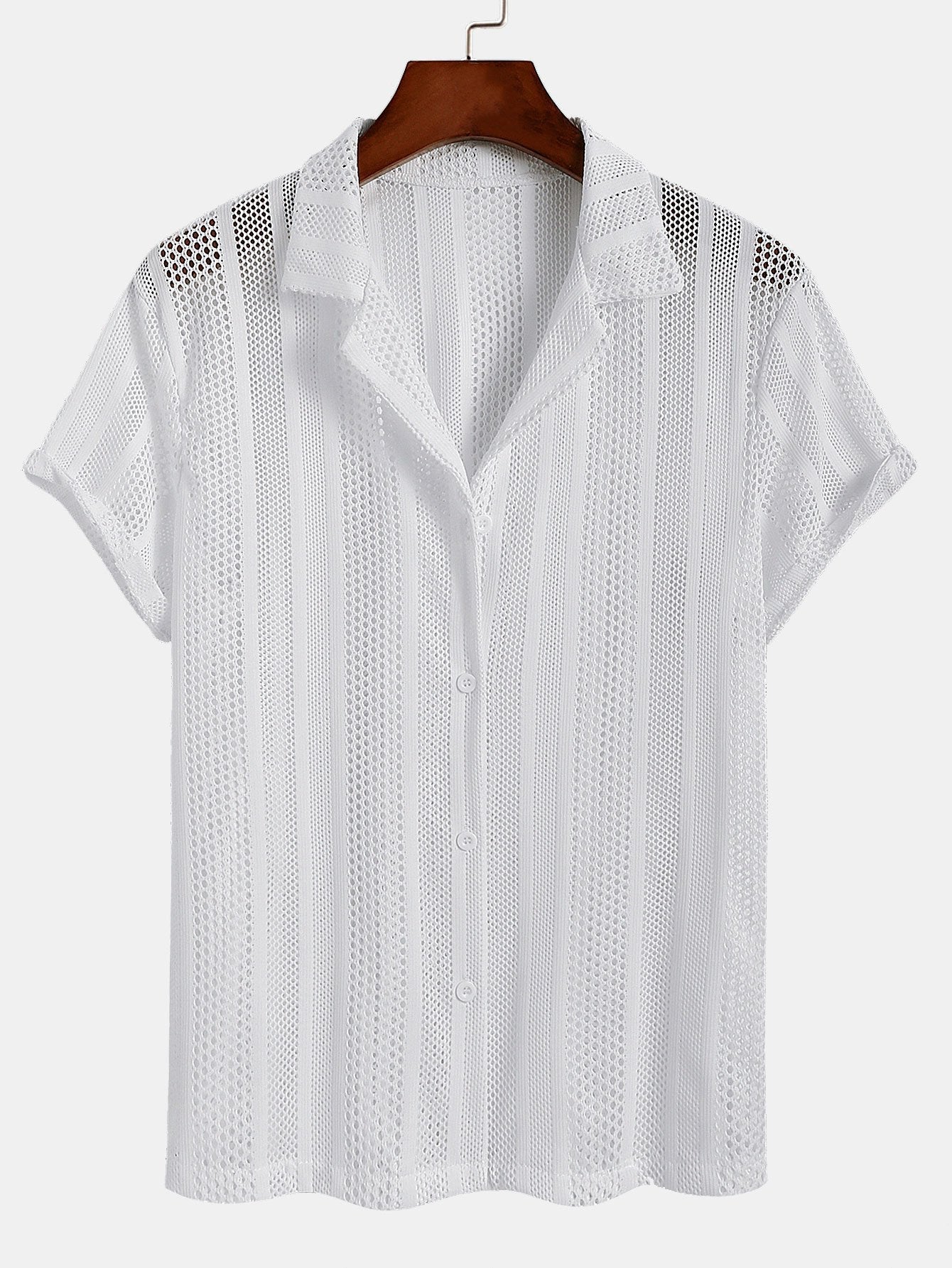 Set da viaggio estivo leggero da uomo: camicia in mesh traspirante e pantaloni in misto lino